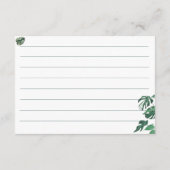Einfache Grünflächen Minimalistisches Brautparty R Begleitkarte (Rückseite)