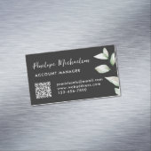 Einfache Grünflächen QR Code Visitenkarte Schwarz Magnetische Visitenkarte (Beispiel)