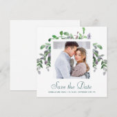 Einfache Grünflächen und Foliage-Foto Save The Date (Vorne/Hinten)