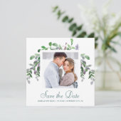 Einfache Grünflächen und Foliage-Foto Save The Date (Stehend Vorderseite)