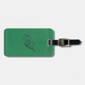Einfache Grünfuchs-Leder-Monogramm Gepäckanhänger (Vorderseite horizontal)