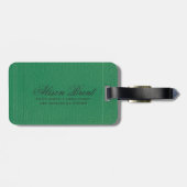 Einfache Grünfuchs-Leder-Monogramm Gepäckanhänger (Rückseite horizontal)