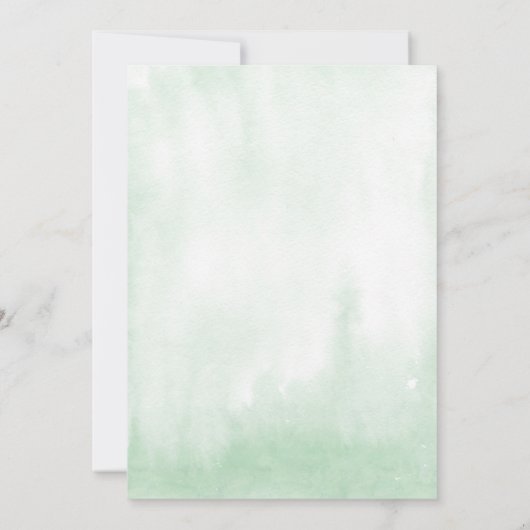 Einfache Grünkalligrafie Rustikale Hochzeit Einladung (Rückseite)