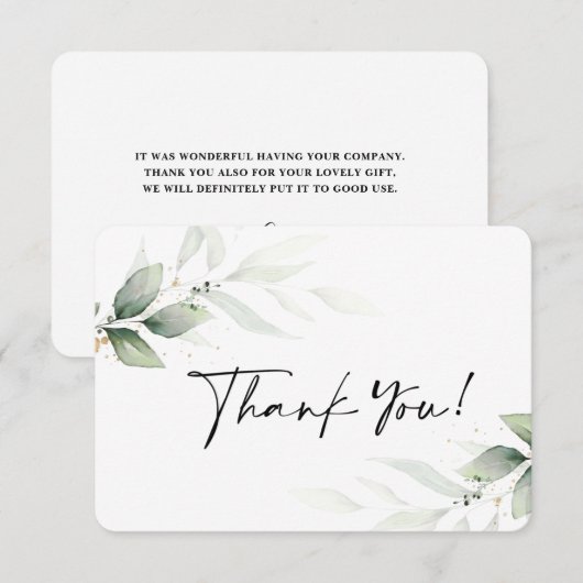 Einfache Grünkarte Dankeskarte (Vorne/Hinten)