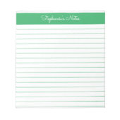 Einfache GrünLinde Personalisiert Notizblock (Vorderseite)