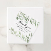 Einfache Grünpflanzen Blätter Hochzeitskleber Geschenkanhänger (Beispiel)