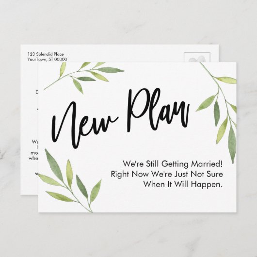 Einfache Grünpflanzen - Neuer Plan Verspätete Hoch Postkarte (Vorne/Hinten)