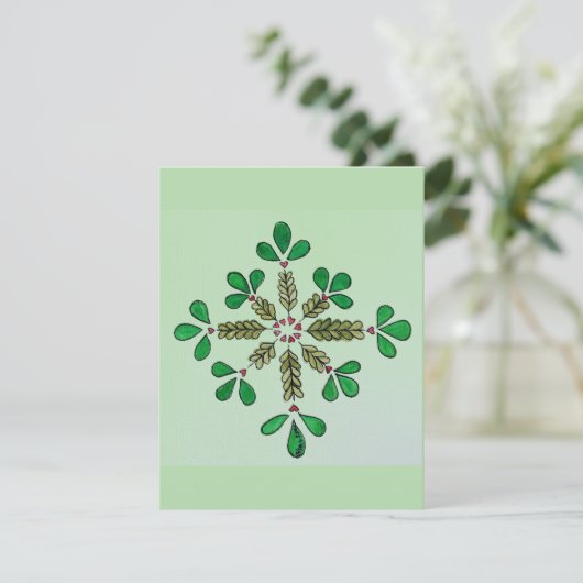 Einfache Grüntöne Feiertagskarte (Stehend Vorderseite)