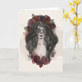 Einfache Gruß-Karte Boo-tiful Dia de Los Muertos Karte (Gelbe Blume)