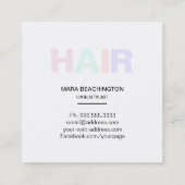 *~* Einfache Haarbilder Minimal Antique Scheren Quadratische Visitenkarte (Rückseite)