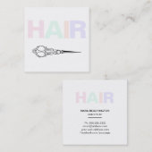 *~* Einfache Haarbilder Minimal Antique Scheren Quadratische Visitenkarte (Vorne/Hinten)