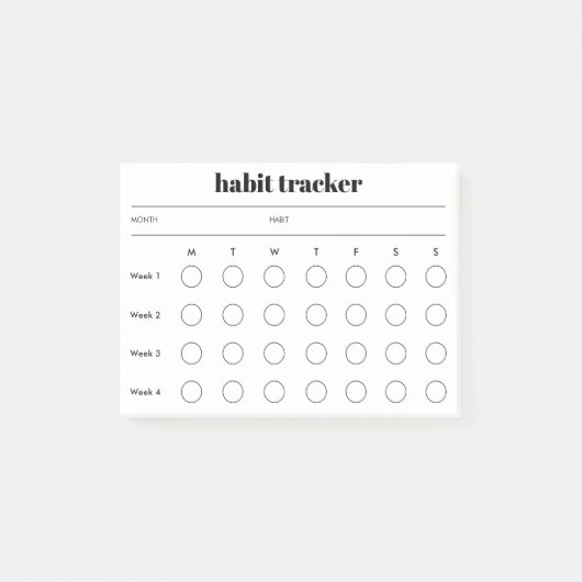 Einfache Habit-Tracker-Nachhinweise Post-it Klebezettel (Vorderseite)