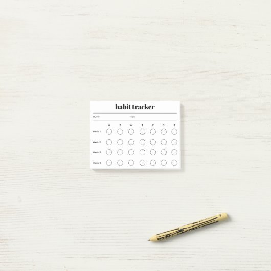 Einfache Habit-Tracker-Nachhinweise Post-it Klebezettel (Auf Schreibtisch)