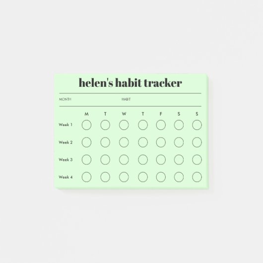 Einfache Habit-Tracker-Notizen Post-it Klebezettel (Vorderseite)