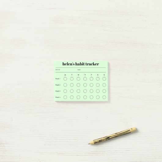 Einfache Habit-Tracker-Notizen Post-it Klebezettel (Auf Schreibtisch)
