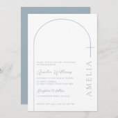 Einfache Halbbogenkreuz Einladung (Vorne/Hinten)