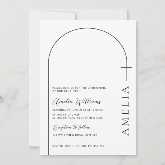 Einfache Halbbogenkreuzung Einladung (Vorderseite)