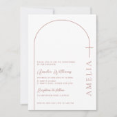 Einfache Halbbogenkreuzung Rose taufen Einladung (Vorderseite)