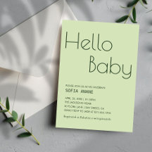 Einfache Hallo Baby Sage Green Gender Neutral