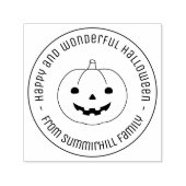 Einfache Halloween-Kürbis-Rundmeldung Permastempel (Design)