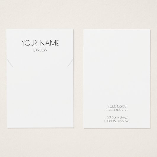 Einfache Halskette oder Armband-Grafikkarte (Vorne & Hinten)