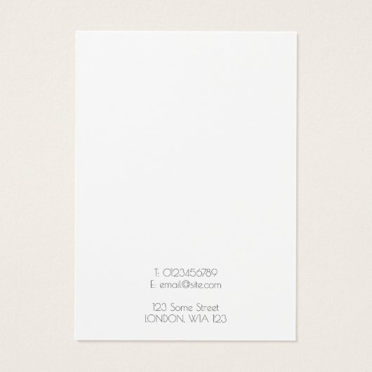 Einfache Halskette oder Armband-Grafikkarte (Rückseite)