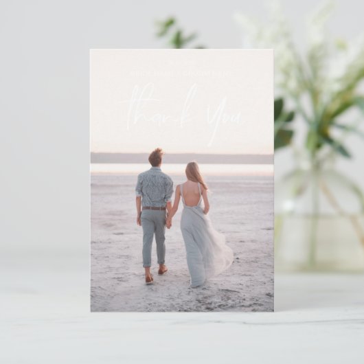 Einfache Hand Briefings Hochzeit Dankeschön Karten (Stehend Vorderseite)