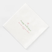 Einfache Hand gezeichnet Bow Red & Green Weihnacht Serviette (Ecke)