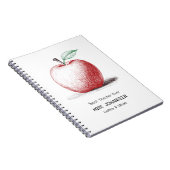 Einfache Hand gezeichnet Niedlicher roter Apple Be Notizblock (Rechte Seite)