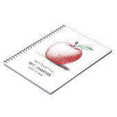 Einfache Hand gezeichnet Niedlicher roter Apple Be Notizblock (Linke Seite)