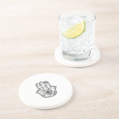 Einfache Hand gezeichnete BlumenHamsa Hand Sandstein Untersetzer (Seite)