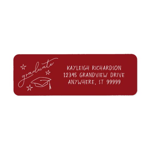 Einfache Hand gezeichnete Rücksendeadresse (Vorne)