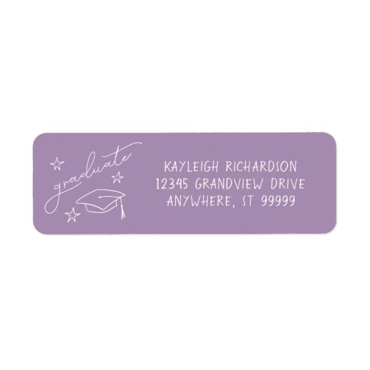 Einfache Hand gezeichnete Rücksendeadresse (Vorne)