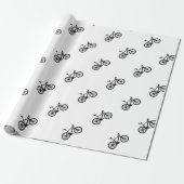 Einfache Hand gezeichnetes Fahrrad in Schwarzweiss Geschenkpapier (Ungerollt)