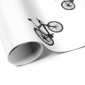 Einfache Hand gezeichnetes Fahrrad in Schwarzweiss Geschenkpapier (Rolleneckpunkt)