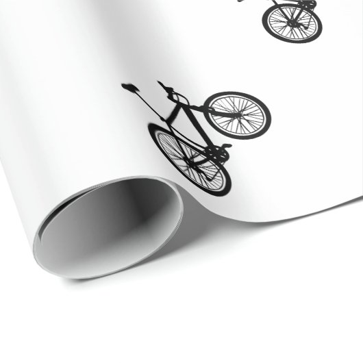 Einfache Hand gezeichnetes Fahrrad in Schwarzweiss Geschenkpapier (Rolleneckpunkt)