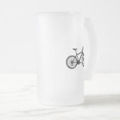 Einfache Hand gezeichnetes Fahrrad in Schwarzweiss Mattglas Bierglas (VorderseiteRechts)