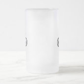 Einfache Hand gezeichnetes Fahrrad in Schwarzweiss Mattglas Bierglas (Mittel)