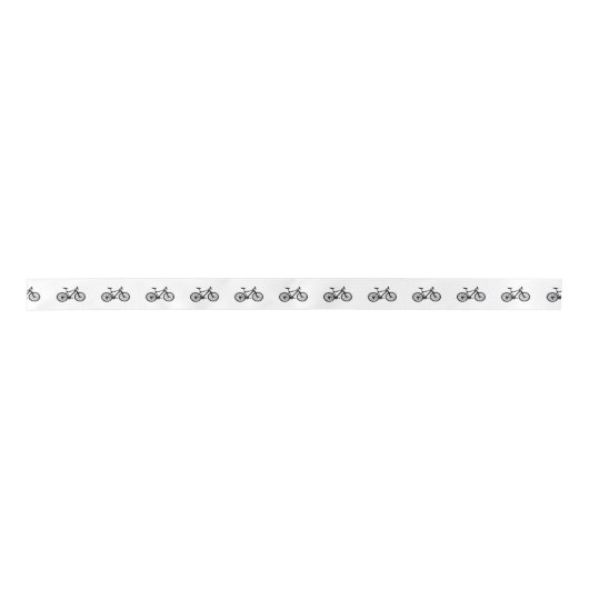 Einfache Hand gezeichnetes Fahrrad in Schwarzweiss Satinband (Vorderseite)