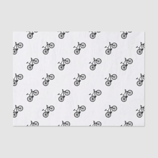 Einfache Hand gezeichnetes Fahrrad in Schwarzweiss Seidenpapier (Vorderseite)
