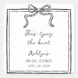 Einfache Hand gezogen Shes binden den Knoten Stick Quadratischer Aufkleber