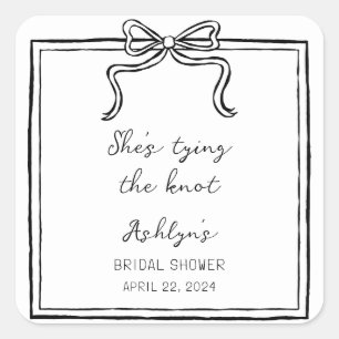 Einfache Hand gezogen Shes binden den Knoten Stick Quadratischer Aufkleber