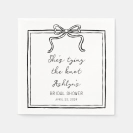 Einfache Hand gezogen Shes binden die Knoten Napki Serviette