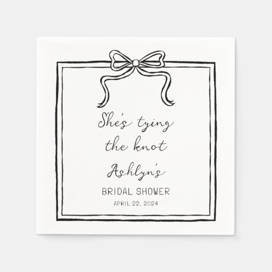 Einfache Hand gezogen Shes binden die Knoten Napki Serviette (Vorderseite)