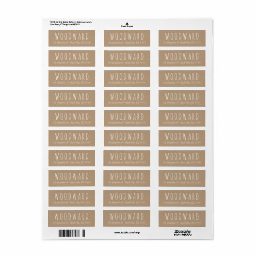 Einfache Handbrief-Script-Rücksendeadressen-Aufkle (Vorne)