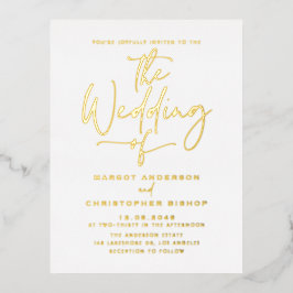 Einfache handbriefe kalligraphische Hochzeit Folie Einladungspostkarte