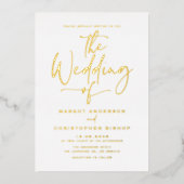 Einfache handbriefe kalligraphische Hochzeit Folieneinladung (Vorderseite)