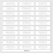 Einfache handgeschriebene Anschrift für Hochzeitgä Aufkleber (Blatt)