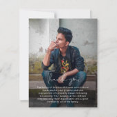 Einfache handgeschriebene Begräbniskarte für Fotos Dankeskarte (Vorderseite)