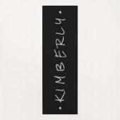 Einfache handgeschriebene Bezeichnung Grau Schwarz Yogamatte (Vorderseite)